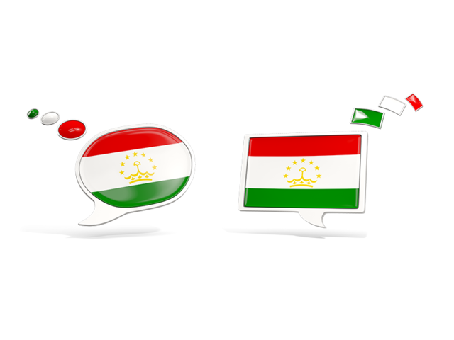 Two speech bubbles. Download flag icon of Tajikistan at PNG format