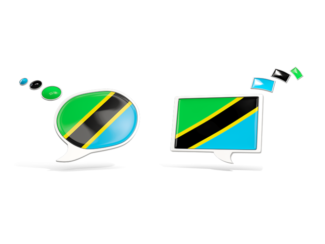 Two speech bubbles. Download flag icon of Tanzania at PNG format