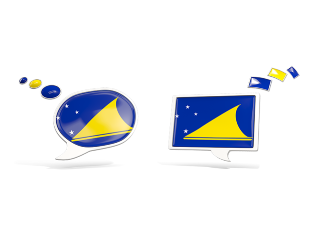 Two speech bubbles. Download flag icon of Tokelau at PNG format