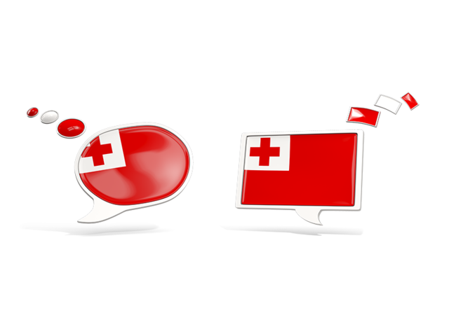 Two speech bubbles. Download flag icon of Tonga at PNG format