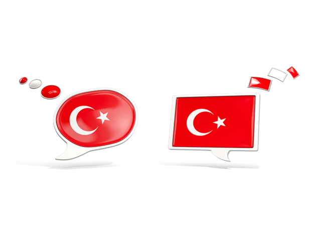Two speech bubbles. Download flag icon of Turkey at PNG format