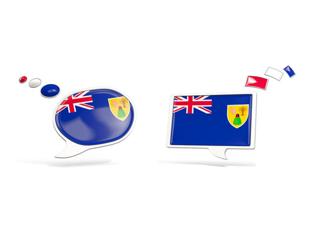 Two speech bubbles. Download flag icon of Turks and Caicos Islands at PNG format