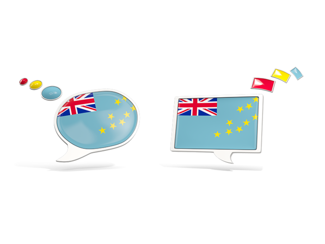 Two speech bubbles. Download flag icon of Tuvalu at PNG format