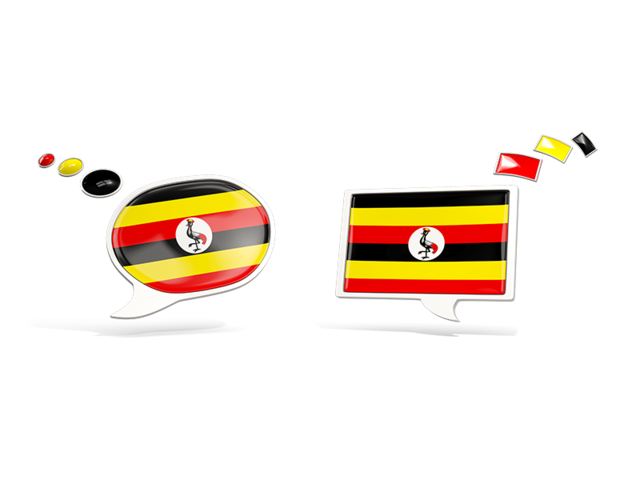 Two speech bubbles. Download flag icon of Uganda at PNG format