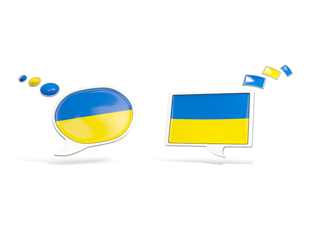 Two speech bubbles. Download flag icon of Ukraine at PNG format