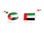 United Arab Emirates. Two speech bubbles. Download icon.