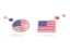 United States of America. Two speech bubbles. Download icon.