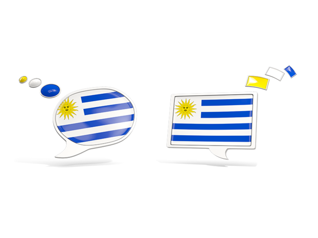Two speech bubbles. Download flag icon of Uruguay at PNG format