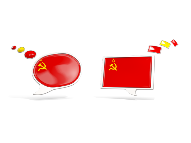 Two speech bubbles. Download flag icon of Soviet Union at PNG format