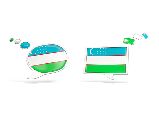 Two speech bubbles. Download flag icon of Uzbekistan at PNG format