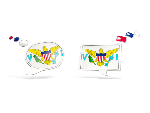 Two speech bubbles. Download flag icon of Virgin Islands of the United States at PNG format