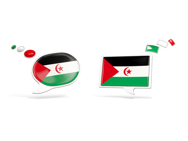 Two speech bubbles. Download flag icon of Western Sahara at PNG format