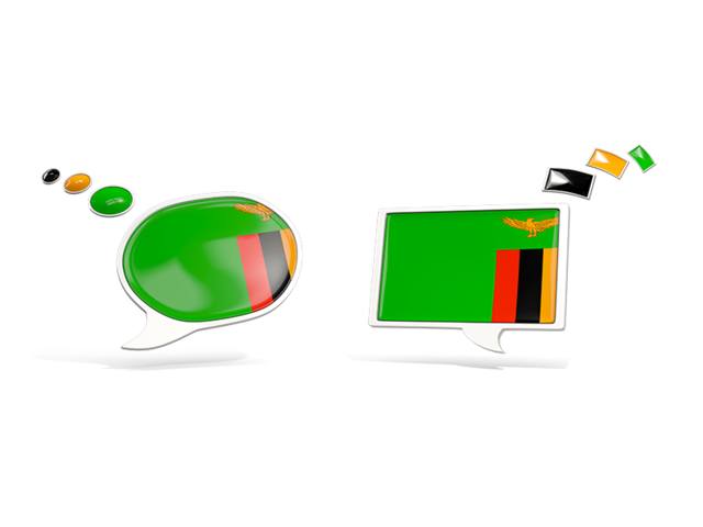 Two speech bubbles. Download flag icon of Zambia at PNG format