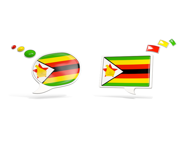 Two speech bubbles. Download flag icon of Zimbabwe at PNG format