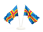 Aland Islands. Two waving flags. Download icon.