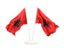 Albania. Two waving flags. Download icon.