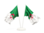 Algeria. Two waving flags. Download icon.