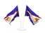 American Samoa. Two waving flags. Download icon.