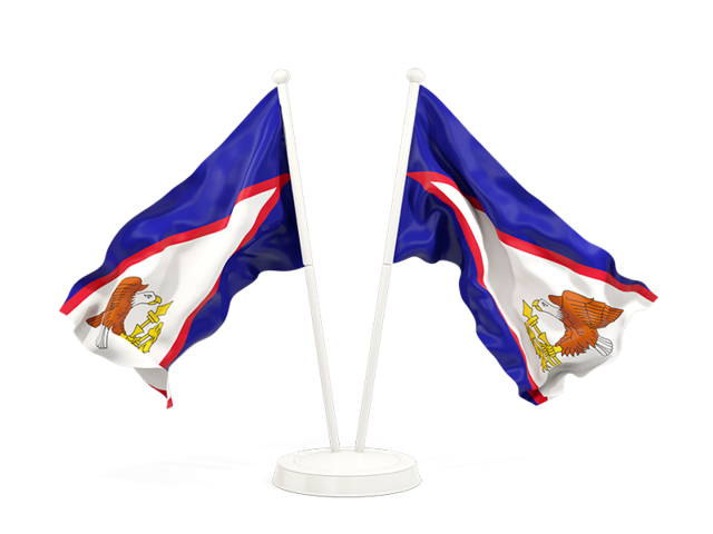 Два развевающихся флага. Скачать флаг. Американское Самоа