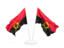 Angola. Two waving flags. Download icon.