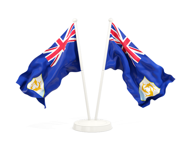 Two waving flags. Download flag icon of Anguilla at PNG format