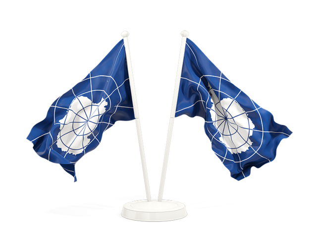 Two waving flags. Download flag icon of Antarctica at PNG format