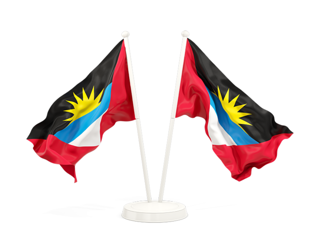 Two waving flags. Download flag icon of Antigua and Barbuda at PNG format