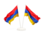 Armenia. Two waving flags. Download icon.