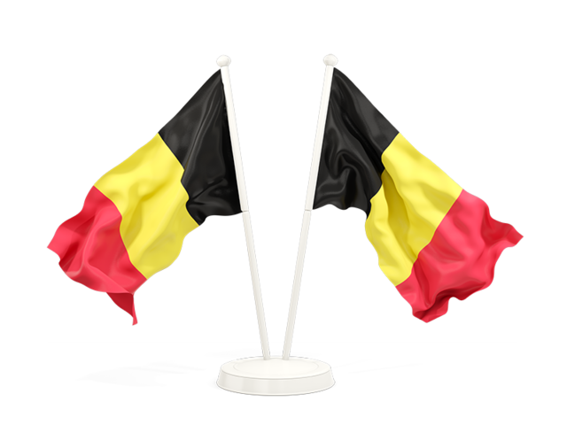 Two waving flags. Download flag icon of Belgium at PNG format