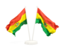 Bolivia. Two waving flags. Download icon.