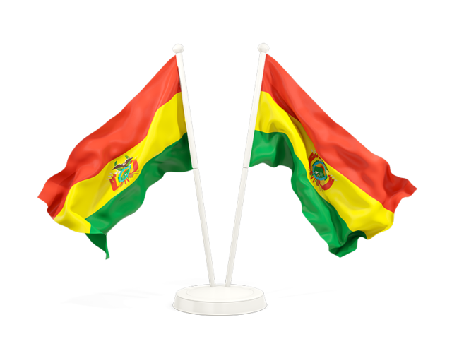 Two waving flags. Download flag icon of Bolivia at PNG format