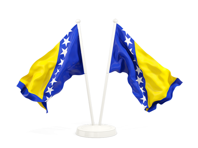 Two waving flags. Download flag icon of Bosnia and Herzegovina at PNG format
