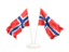 Bouvet Island. Two waving flags. Download icon.