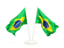 Brazil. Two waving flags. Download icon.