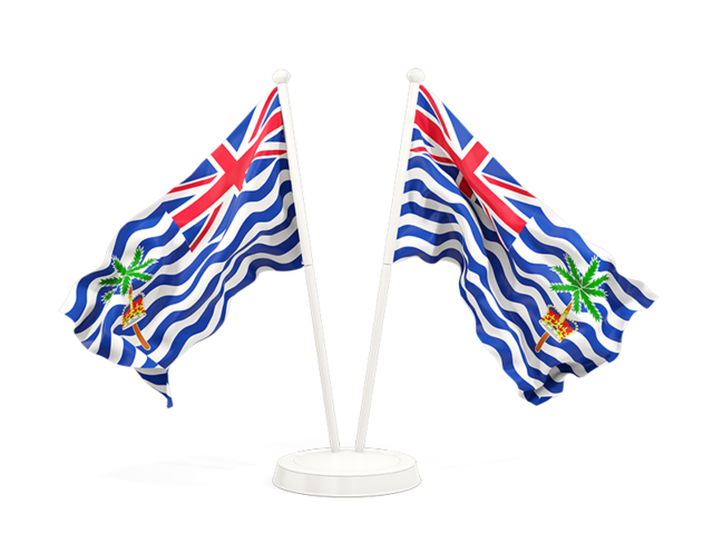 Two waving flags. Download flag icon of British Indian Ocean Territory at PNG format