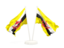 Brunei. Two waving flags. Download icon.