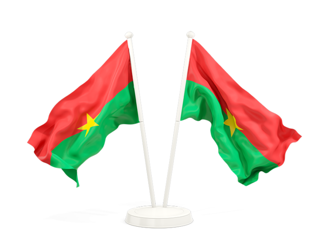 Two waving flags. Download flag icon of Burkina Faso at PNG format