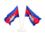 Cambodia. Two waving flags. Download icon.