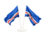 Cape Verde. Two waving flags. Download icon.