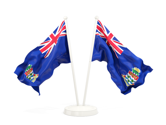 Two waving flags. Download flag icon of Cayman Islands at PNG format