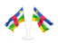 Центральноафриканская Республика. Два развевающихся флага. Скачать иллюстрацию.