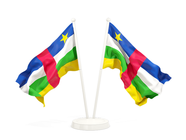 Два развевающихся флага. Скачать флаг. Центральноафриканская Республика