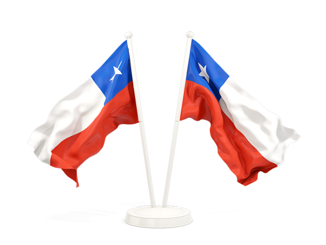 Два развевающихся флага. Скачать флаг. Чили