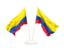 Colombia. Two waving flags. Download icon.