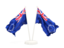 Cook Islands. Two waving flags. Download icon.