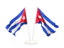 Cuba. Two waving flags. Download icon.