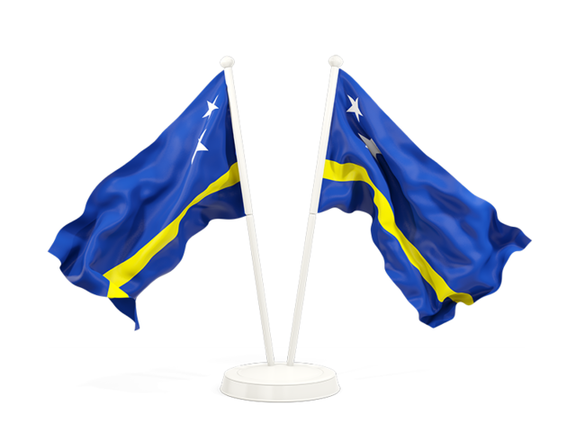 Two waving flags. Download flag icon of Curacao at PNG format