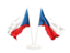 Czech Republic. Two waving flags. Download icon.