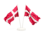 Denmark. Two waving flags. Download icon.