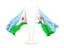 Djibouti. Two waving flags. Download icon.